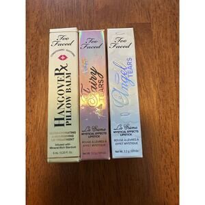 NEW Too Faced Hangover Pillow Balm Lipsticks Fairy Tears & Angel Tears Set